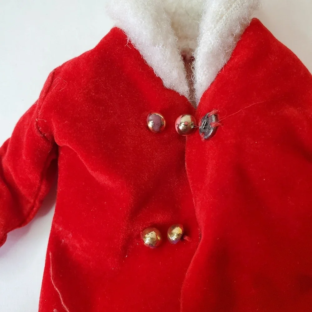 Vintage Barbie Doll Red Velvet Coat White‎ Fur Collar 60s